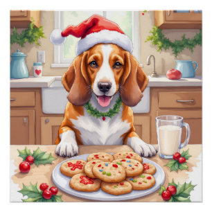 Poster Basset Hound Adorable qui Fauche des Cookies de No