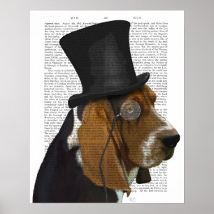 Poster Basset Hound, Formal Hound et Casquette