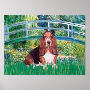 Poster Basset Hound - Pont du bassin aux Nymphéas