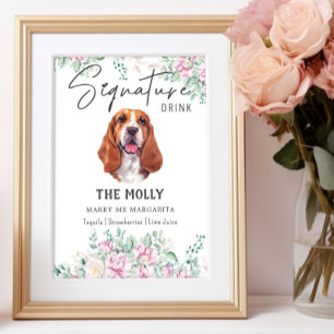 Poster Basset Hound Signature Chien Signet boisson