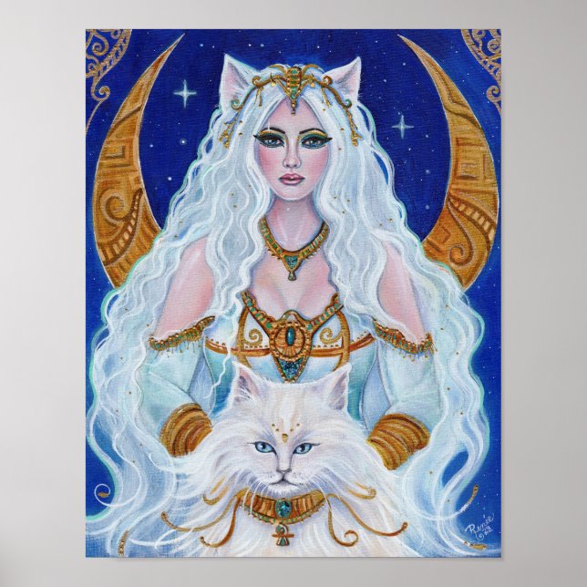Poster Bastet Art de la déesse égyptienne par Renee Lavoi (Devant)