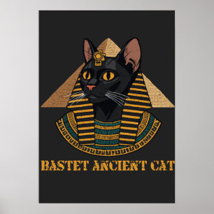 Poster Bastet Déesse Féline Égyptienne Ancienne Art Vinta