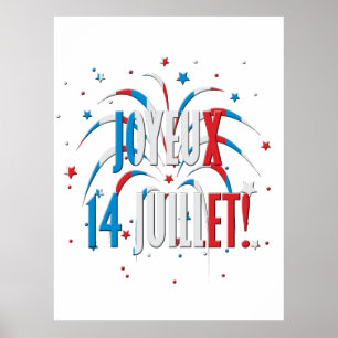 Poster Bastille Day, Joyeux 14 juillet