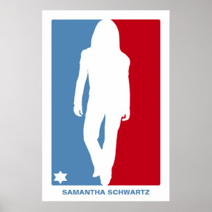 Poster Bat mitzvah Star Sports en rouge et bleu
