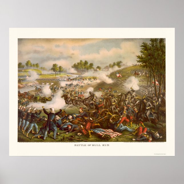 Poster Bataille de Bull Run par Kurz et Allison 1889 (Devant)