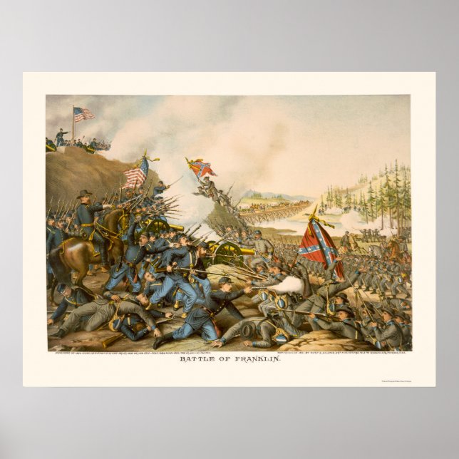 Poster Bataille de Franklin par Kurz et Allison 1864 (Devant)