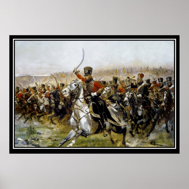 Poster Bataille de Friedland des Husars de Napoléon 1807 (Devant)
