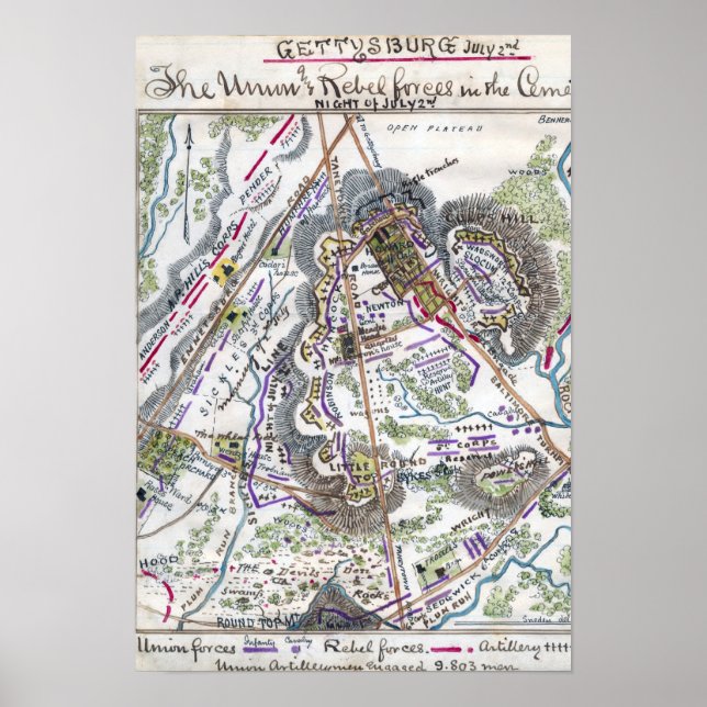 Poster Bataille de Gettysburg (Devant)