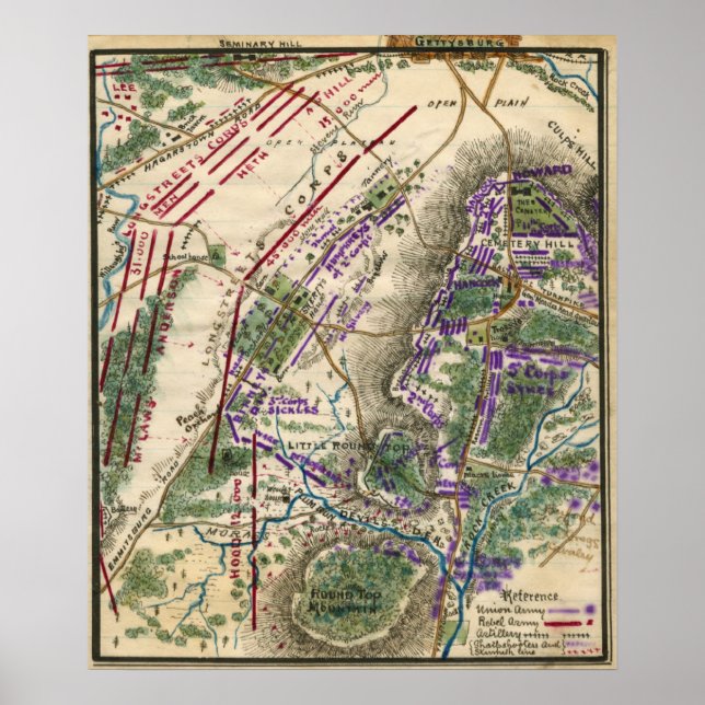 Poster Bataille de Gettysburg 4 (Devant)