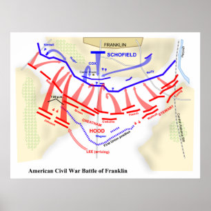 Poster Bataille de la guerre civile américaine - Carte mi