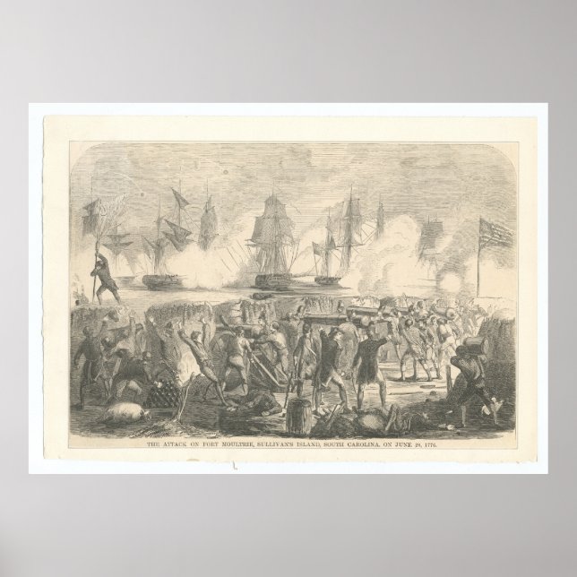 Poster Bataille de l'île de Sullivan, 1776 (Devant)