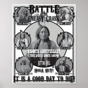 Poster Bataille de Little Big Horn Amérindiens