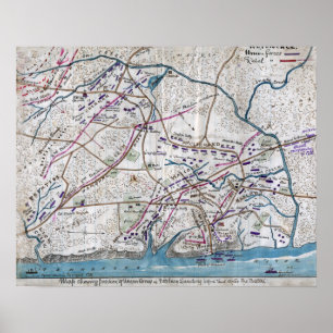 Poster Bataille de Shiloh - carte panoramique 3 de guerre