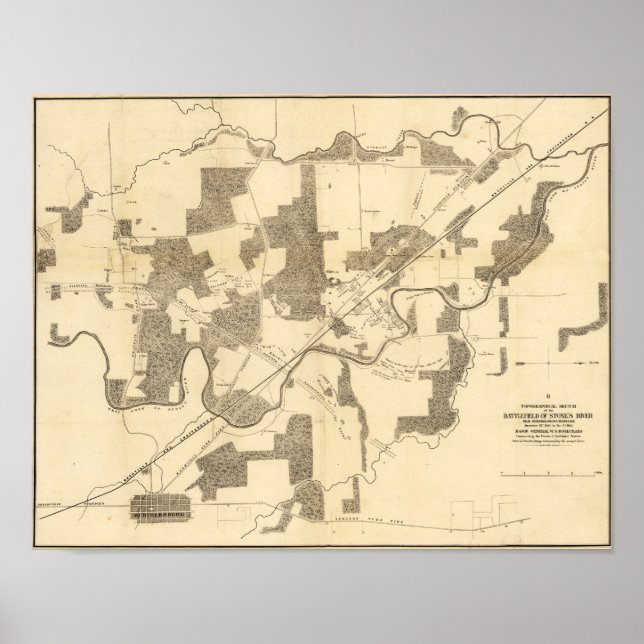 Poster Bataille de Stones River - Guerre civile Panoramiq (Devant)