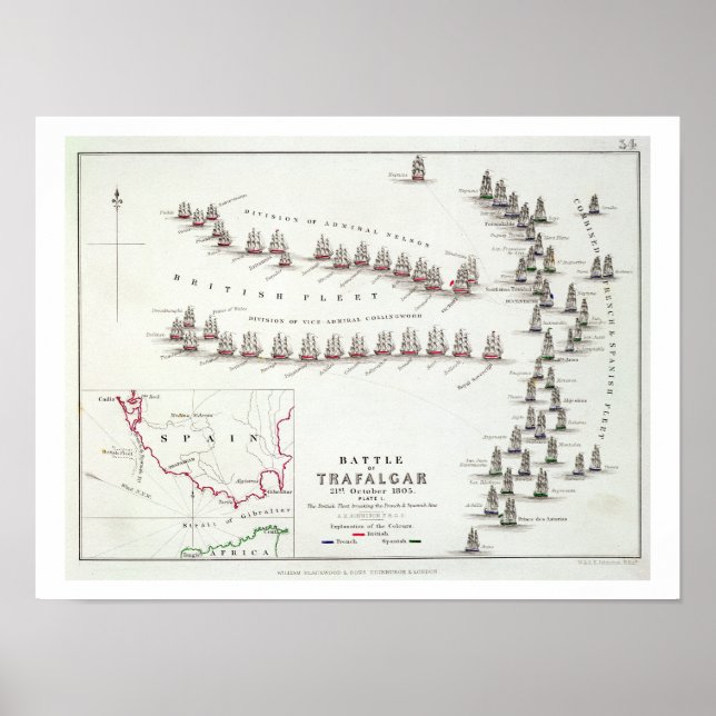 Poster Bataille de Trafalgar, le 21 octobre 1805, La Br (Devant)
