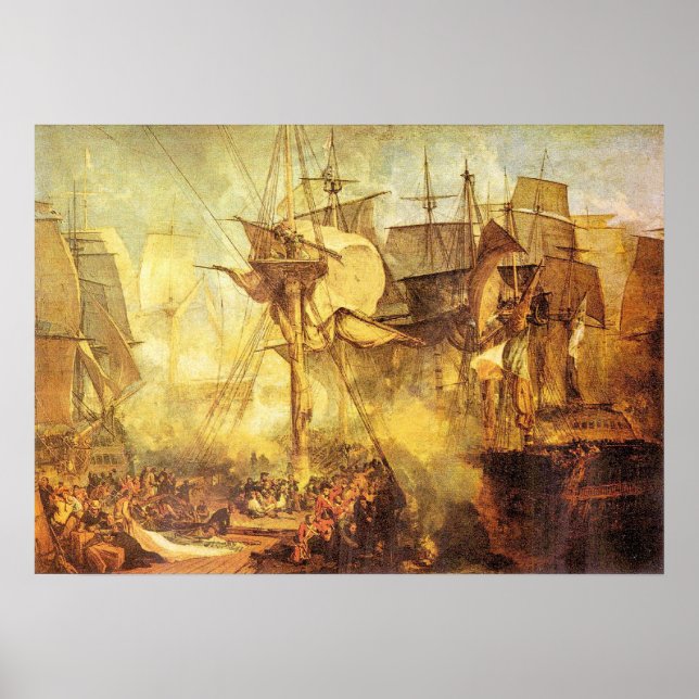 Poster Bataille de Trafalgar par Joseph Mallord Turner (Devant)