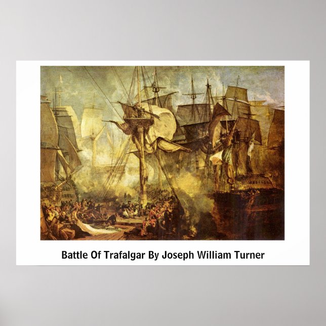 Poster Bataille De Trafalgar Par Joseph William Turner (Devant)