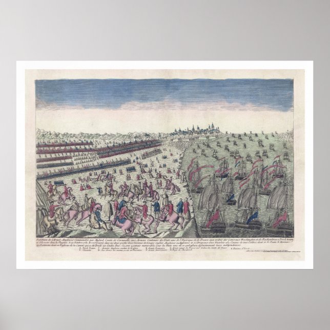 Poster Bataille de Yorktown Imprimer 1781 (Devant)