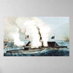 Poster Bataille du Monitor et Merrimack