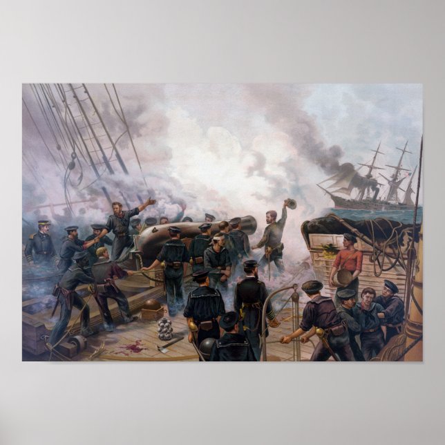 Poster Bataille Navale De Guerre Civile - Kearsarge Et Al (Devant)