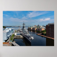 Bataillon USS Wisconsin BB-64 Harbour View, 19x13
