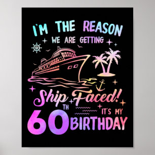 Poster Bateau à 60 ans Croisière d'anniversaire 60 ans Cr
