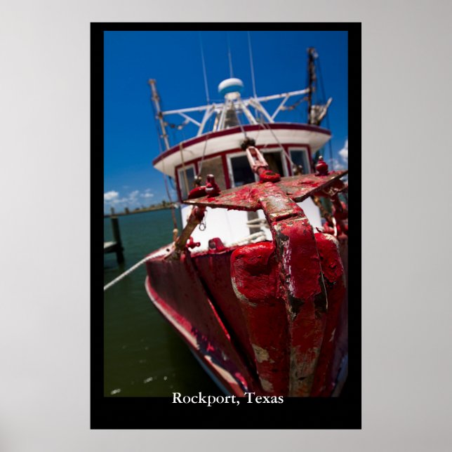 Poster Bateau à crevettes rouges (Devant)
