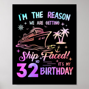 Poster Bateau a fêté son 32e anniversaire Croisière de 32