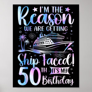 Poster Bateau a fêté son anniversaire Croisière pour 50e 