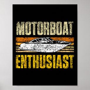 Poster Bateau à moteur amateurs Bateau à moteur Motorboat