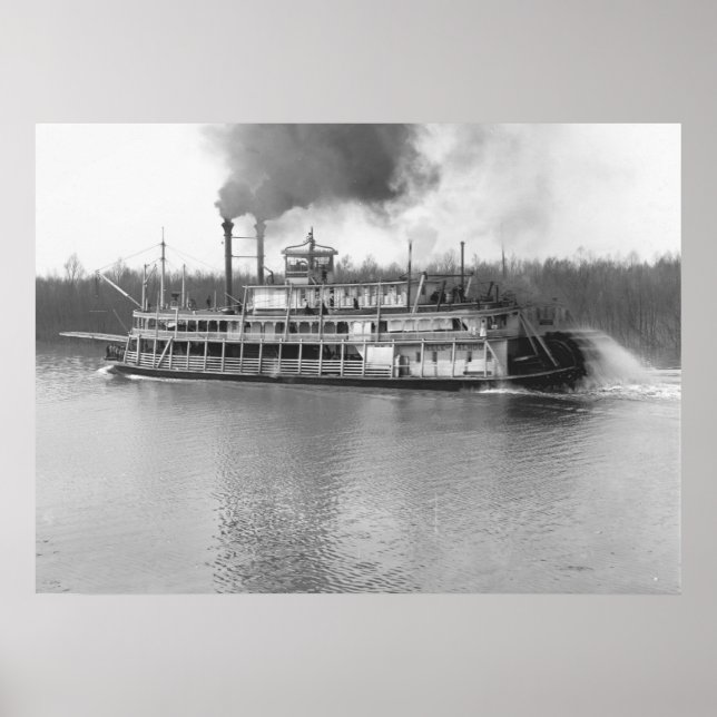 Poster Bateau à vapeur à roue arrière Belle de Calhoun 19 (Devant)