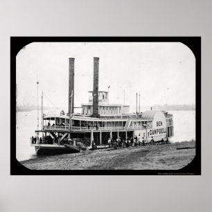 Poster Bateau à vapeur Ben Campbell Daguerreotype 1852