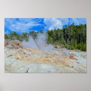 Poster Bateau à vapeur Geyser, parc national de Yellowsto