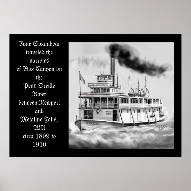 Poster Bateau à vapeur Ione entre 1899 et 1910 (Devant)
