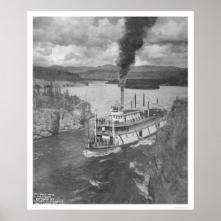 Poster Bateau à vapeur Territoire du Yukon 1920