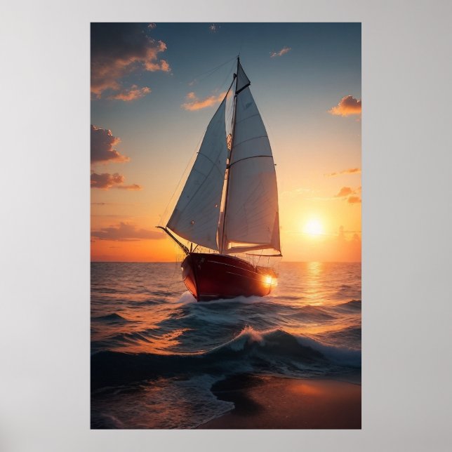 Poster Bateau à voile (Devant)
