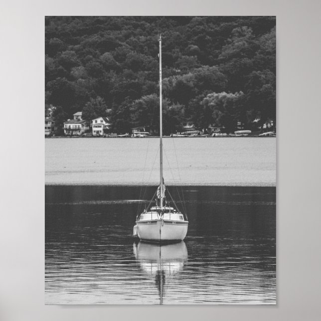 Poster Bateau à voile dans le lac Conesus Archivage nauti (Devant)