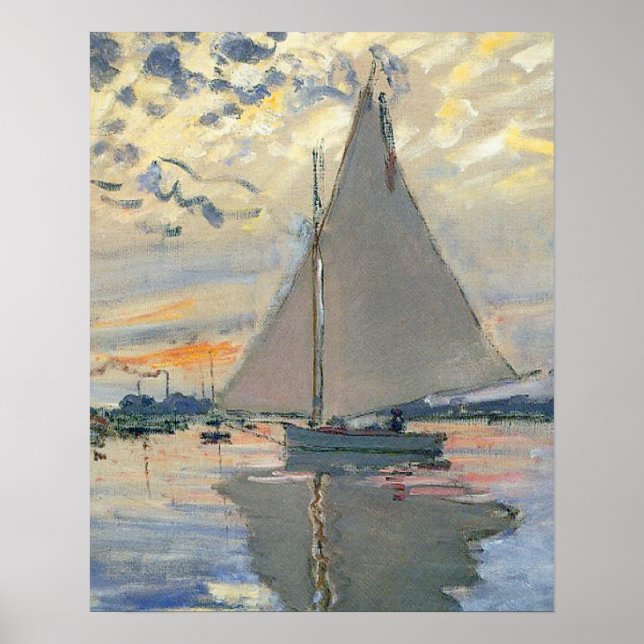 Poster Bateau à voile de Monet Impressionnisme français A (Devant)