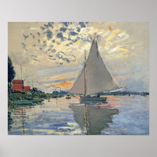 Poster Bateau à voile de Monet Impressionnisme français C (Devant)