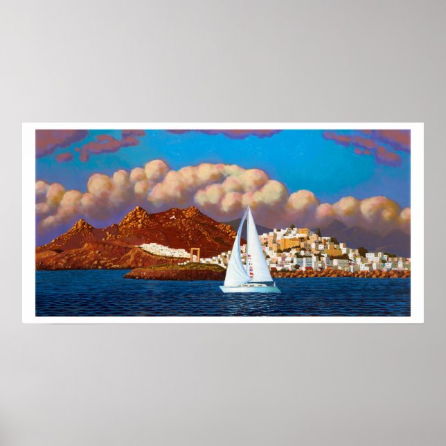 Poster Bateau à voile sur Naxos (Devant)