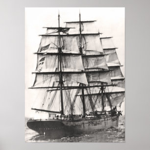 Poster Bateau calé par carré