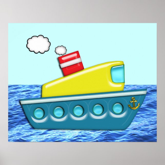 Poster Bateau coloré pour enfants (Devant)