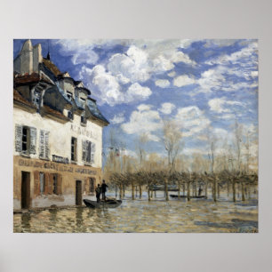 Poster Bateau d'Alfred Sisley dans l'inondation au port