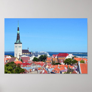 Poster Bateau de croisière à Tallinn, Estonie