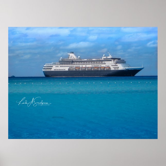 Poster Bateau de croisière dans les Caraïbes (Devant)