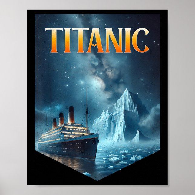 Poster Bateau de croisière Titanic Iceberg 1912 Rms Voyag (Devant)