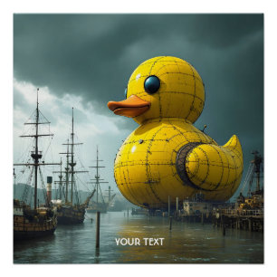 Poster Bateau de guerre Imaginaire Cute Duck