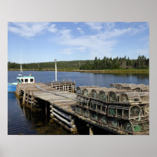 Poster Bateau de homard, Mushaboom, Nouvelle-Écosse, Can