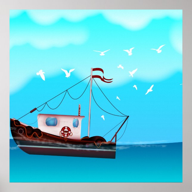Poster Bateau de pêche (Devant)