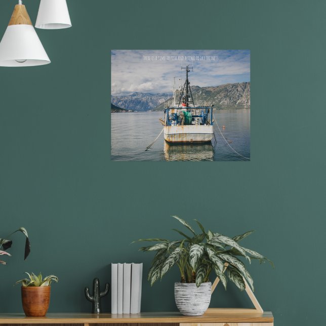 Poster Bateau de pêche à la baie pittoresque (Salon 1)